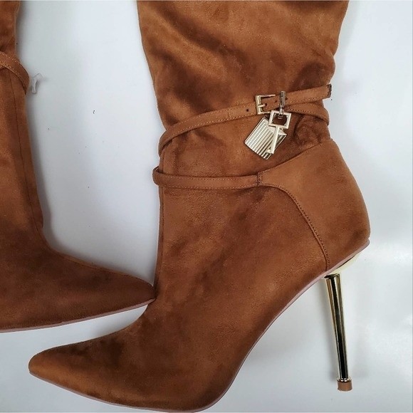 Camel Boot Pointed Toe  Stiletto Size 10 - Picture 9 of 10